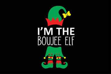 I'm The Boujee Elf Funny Christmas Shirt Design