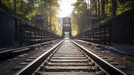Historical Incline at Allegheny Portage Railroad National Historic Site in Altoona, PA - obrazy, fototapety, plakaty
