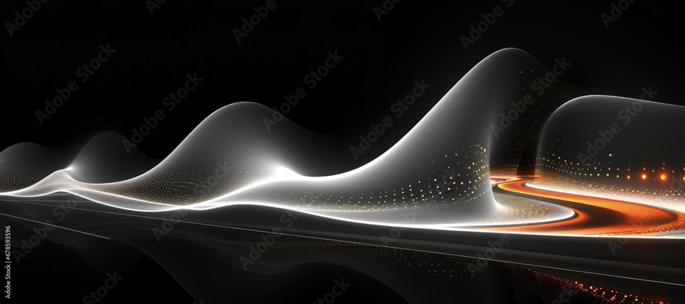 Wall mural an abstract wallpaper with a black background, in a wide format, creating a dynamic composition that