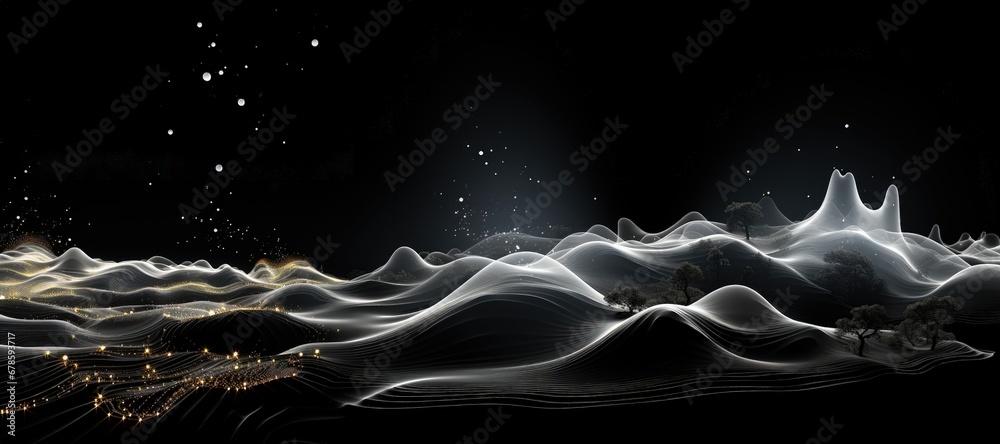 Canvas Prints an abstract wallpaper with a black background, in a wide format, creating a composition that seamles