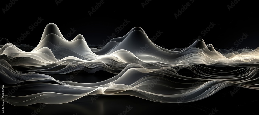 Canvas Prints an abstract wallpaper with a black background, in a wide format, creating a futuristic composition t