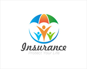 family insurance logo designs for medical and health protection logo