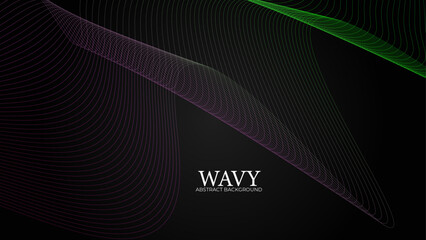 Abstract glowing wave lines background. Dynamic wave pattern. Modern gradient wavy lines. Futuristic technology concept. Suit for poster, banner, brochure, cover, website. Vector illustration