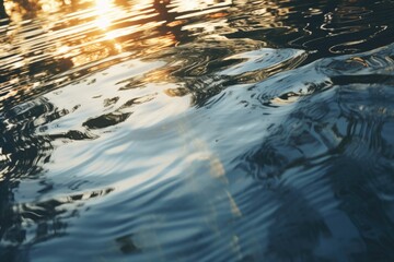 A close-up view of a body of water with trees in the background.