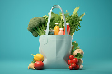 fresh vegetables in a shopping bag