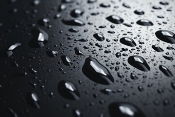 A close-up view of water droplets on a surface. This image can be used to depict the beauty of nature, the concept of purity, or as a background for various design projects