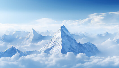 Beautiful panorama of snow-capped mountains