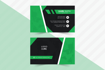 creative business card template. landscape orientation. Horizontal and vertical layout. Personal visiting card with company logo. Vector illustration.