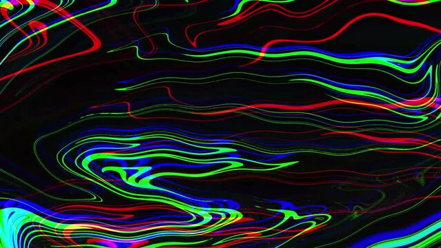 liquify line with psychedelic style in black background 