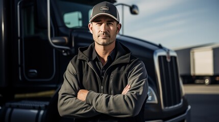 man in a front of truck