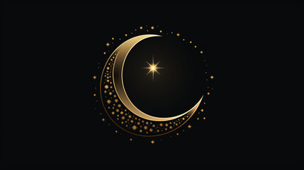 Simple halloween style crescent moon graphic on black background