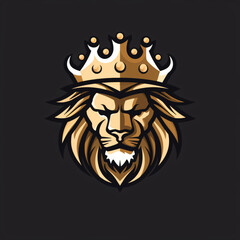 Simple logo Royal king lion crown symbols