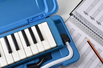 Melodica in case elements for the study of music