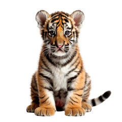 Obraz premium Tiger Cub Portrait, Isolated