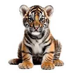 Obraz premium Cute Tiger Cub Portrait, Isolated