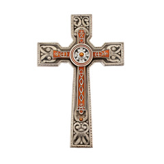 Ornate Silver Cross Isolated