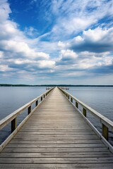 Fototapeta na wymiar Scenic Boardwalk in Alexandria, Minnesota with Breathtaking Bay Views and Nature Park Attractions.