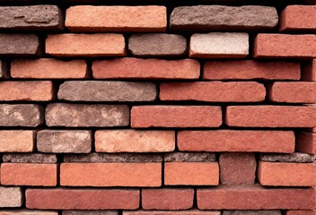 Fototapeta premium stone wall made of red brick, generative ai