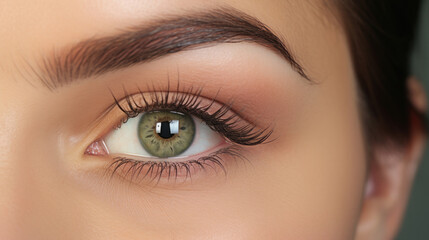 Obraz premium microblading eyebrow models and beautiful female eyes