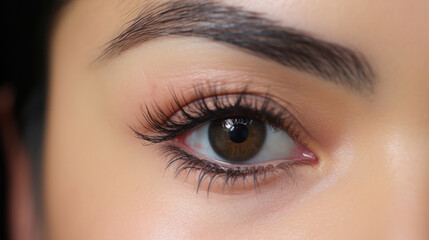 Fototapeta premium microblading eyebrow models and beautiful female eyes