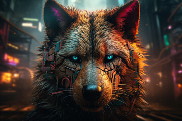Cyberpunk Wolf