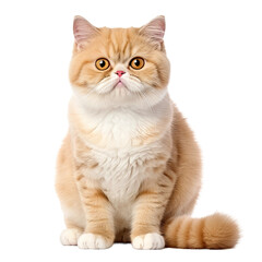 Exotic Shorthair Cat Portrait, Isolated