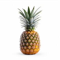 A large pineapple is in the center of a white background