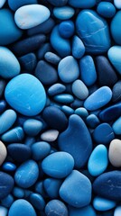 Fototapeta na wymiar Seamless Pattern of Blue Pebbles, Pebble Stones