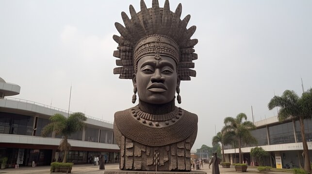 Benin Chief Statue, at Oba Ovonramwen Square, Ring Road.