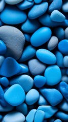 Seamless Pattern of Blue Pebbles, Pebble Stones