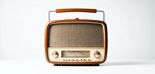 Fototapeta premium old radio isolated on white background