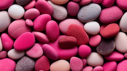Obraz na płótnie Canvas Seamless Pattern of Pink Pebbles, Pebble Stones