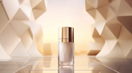 Luxury product cosmetic packaging with advertising background