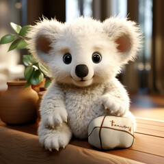  Cuddly koala token sparse details plush coat rudimen
