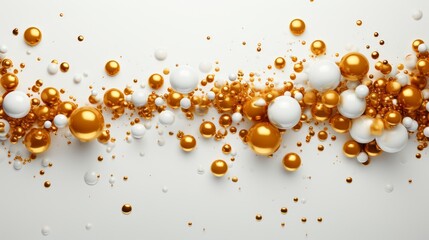 Elegant gold confetti on a white surface, modern celebratory concept. AI generate illustration