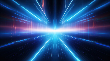 Abstarct background light of futuristic high-speed light in cyberspace. Information technology network of data center.