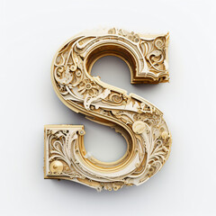 letter S logo with machine decoration