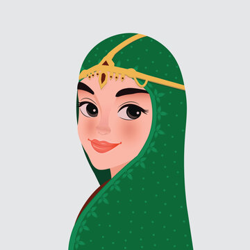Arabic woman wearing a traditional Omani dress