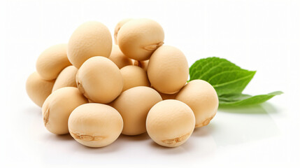 Soy Beans On White Background