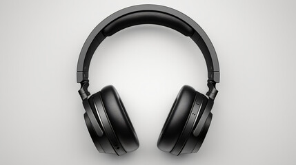 Fototapeta na wymiar Sonic Harmony Black Headphones on white Background