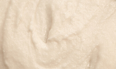 Vanilla cream ice cream. Ice cream texture. Delicious sweet dessert close-up as a background.