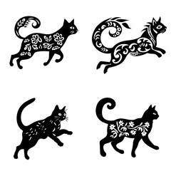 silhouettes of cats