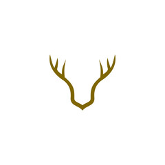 Deer antler shield logo icon isolated on transparent background