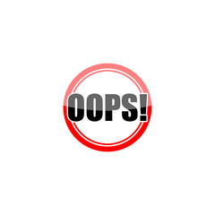 OOPS! Warning sign icon isolated on transparent background