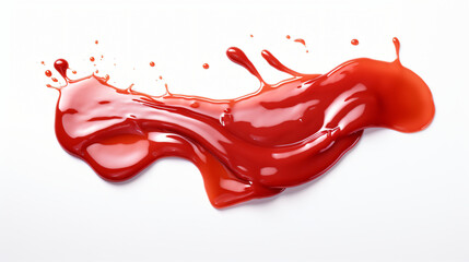 Spilled tasty ketchup isolated on white background