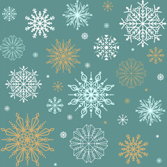 Christmas seamless pattern with snowflakes