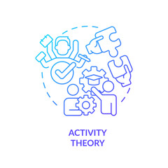 2D gradient activity theory icon, simple vector, thin line illustration representing learning theories. - obrazy, fototapety, plakaty