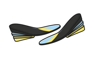 Comfortable Orthotics Shoe Insole Front View vector illustration. Fashion object icon concept. Insoles for a comfortable and healthy walk vector design.