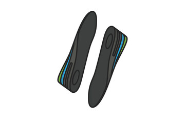 Comfortable Orthotics Shoe Insole Front View vector illustration. Fashion object icon concept. Insoles for a comfortable and healthy walk vector design.