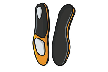 Comfortable Orthotics Shoe Insole Front View vector illustration. Fashion object icon concept. Insoles for a comfortable and healthy walk vector design.